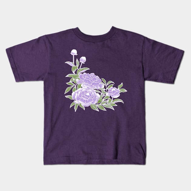 Genderqueer Pride Peony Art Kids T-Shirt by VernenInk